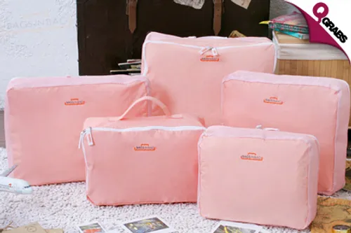 From QR69, Become the Ultimate Traveler with a Luggage Organizer Set -  INCLUDES 5 Travel Bags - 4 Colors to Choose from! (Up to QR298 Value)